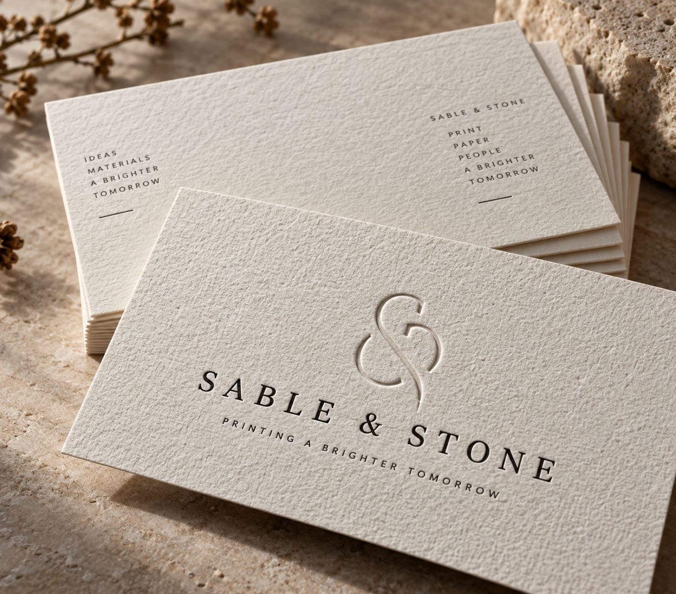 Natural Textured Business Cards