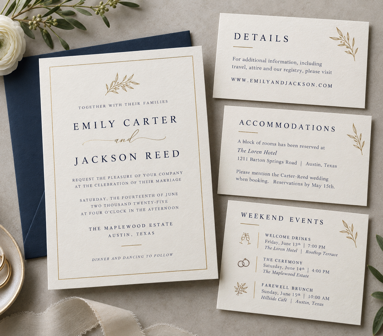 Wedding Enclosure Cards