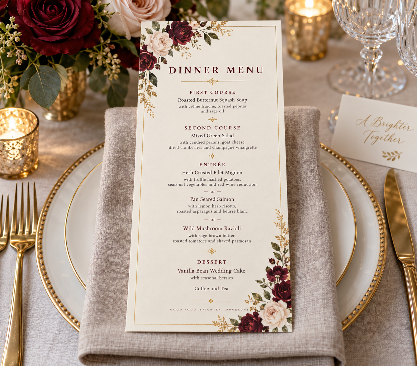 Wedding Menu Cards