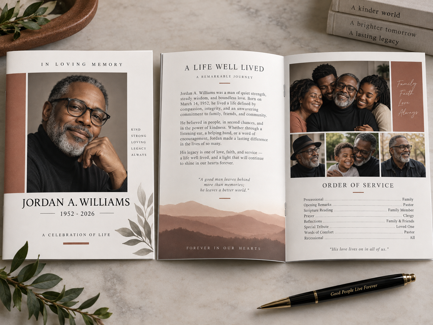 Modern Minimal Remembrance professional design template