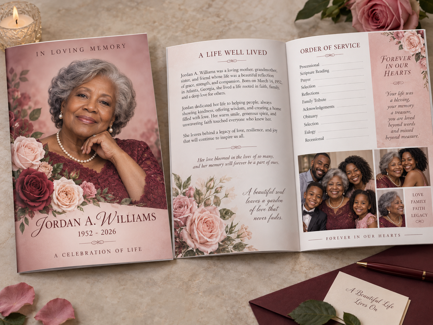 Rose Garden Memorial professional design template