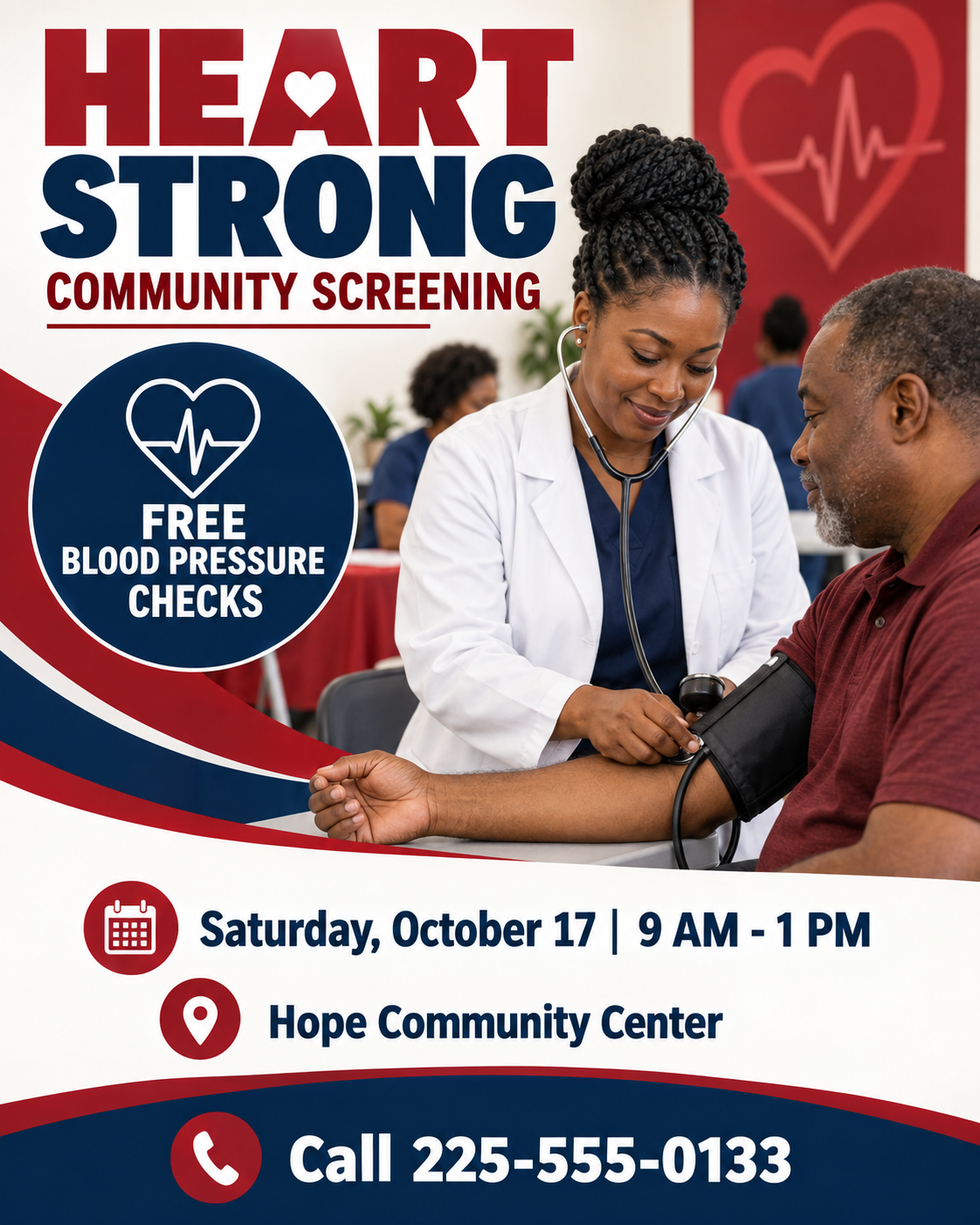 Heart Strong Screening professional design template