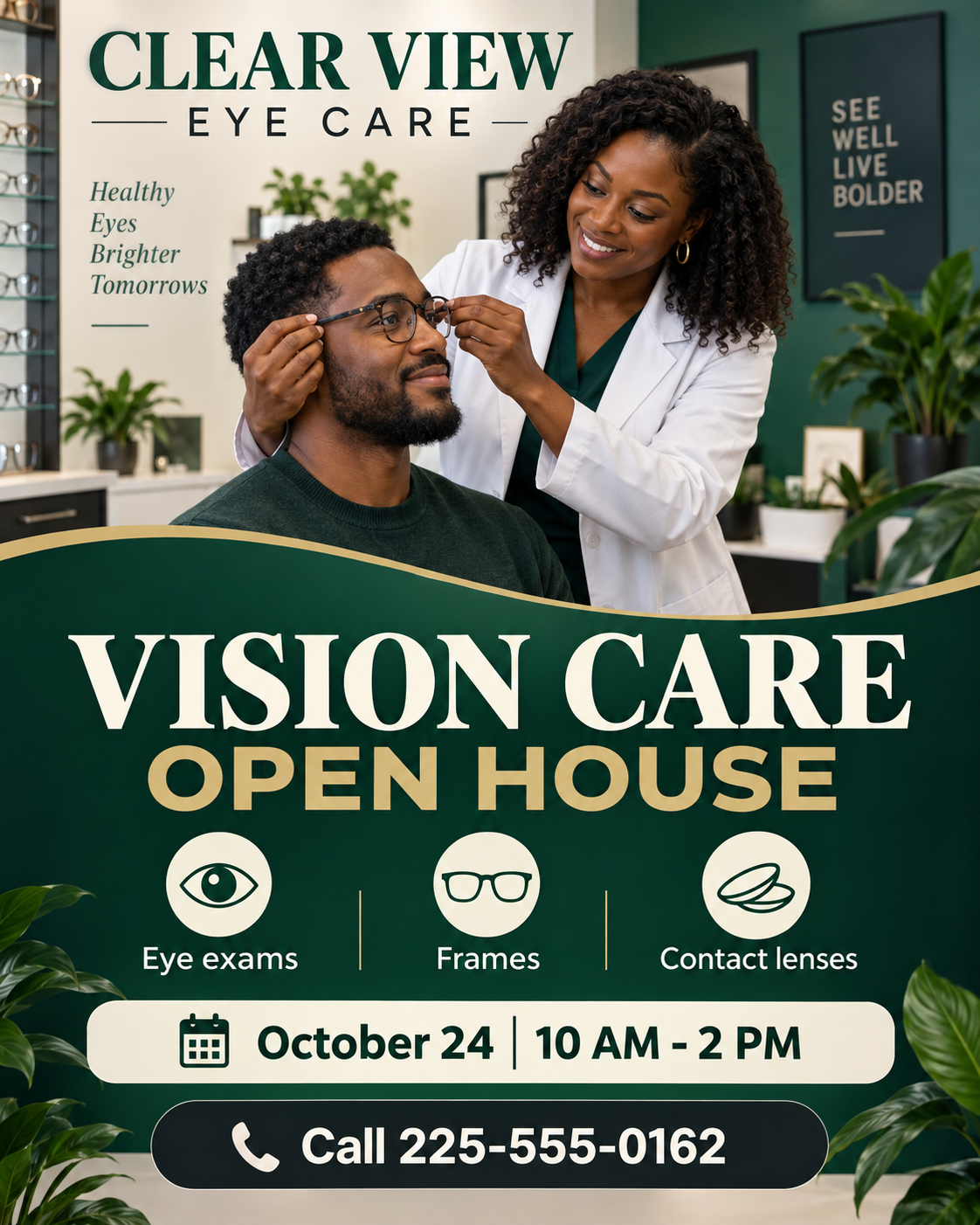 Clear View Eye Care professional design template