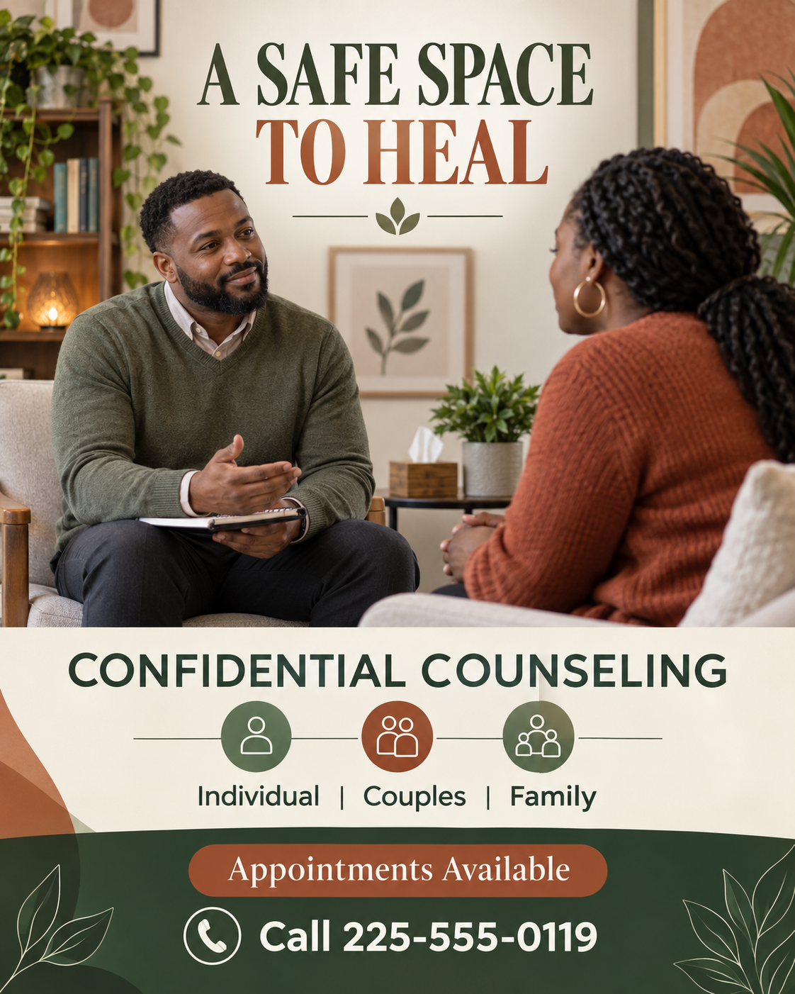 A Safe Space to Heal professional design template