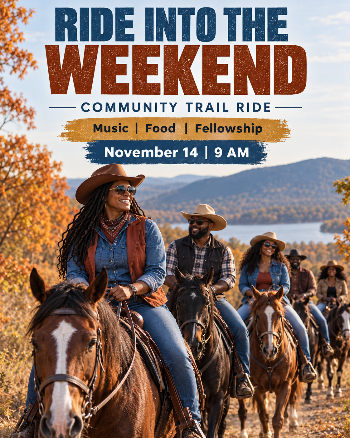 Ride into the Weekend professional design template