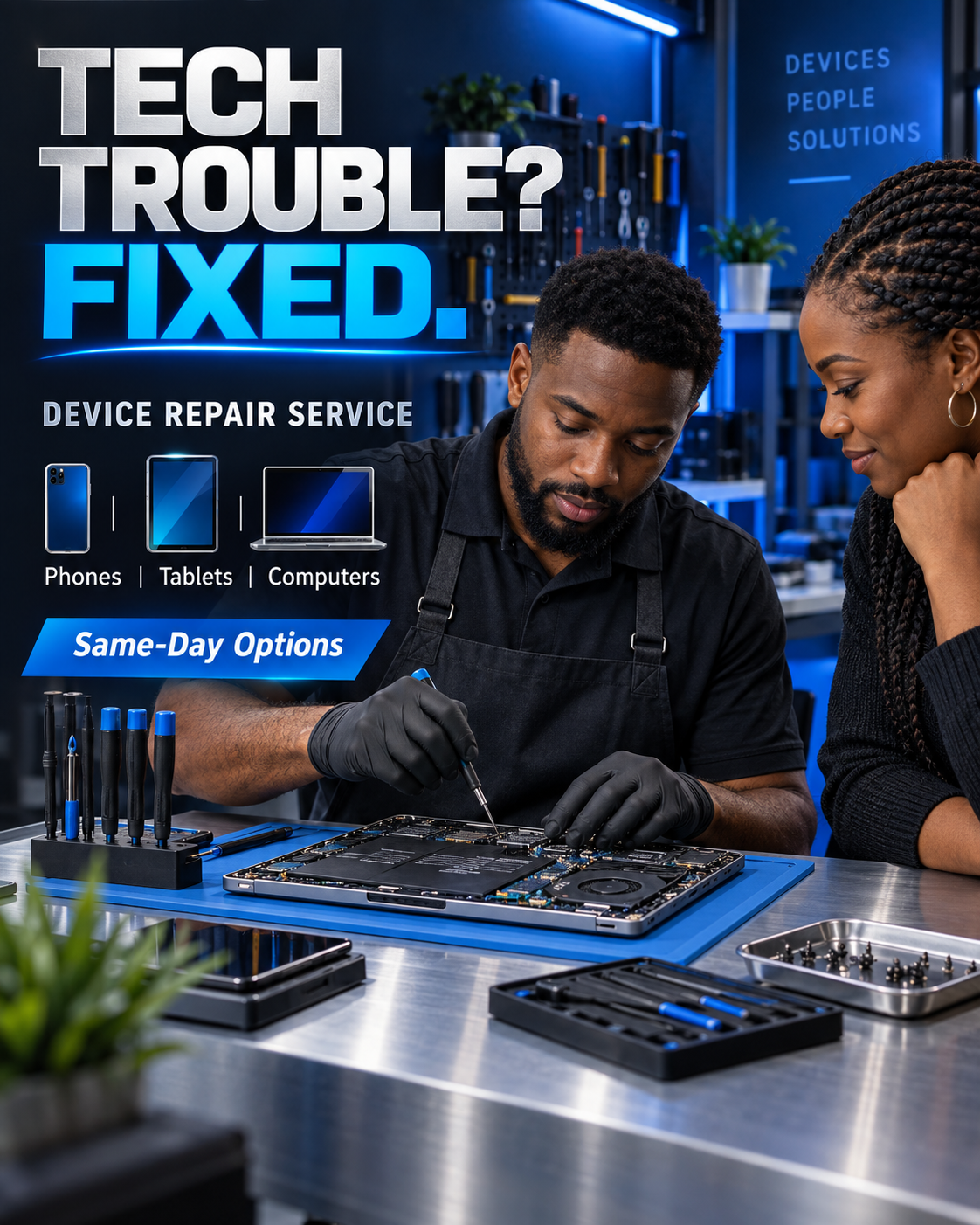 Tech Trouble Fixed professional design template