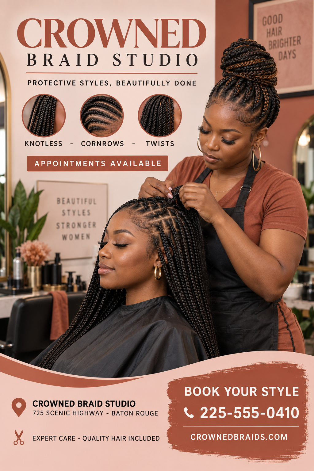 Crowned Braid Studio professional design template