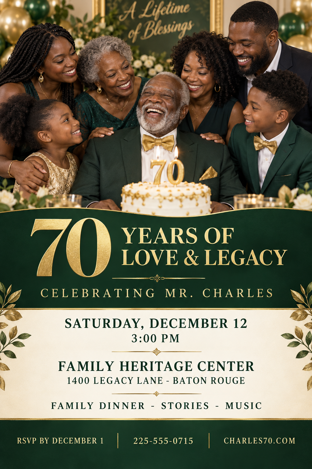 70 Years of Love & Legacy professional design template