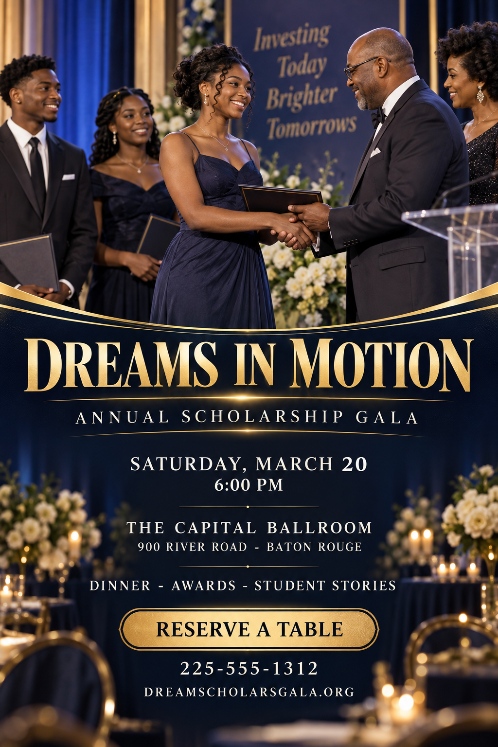 Dreams in Motion Scholarship Gala professional design template