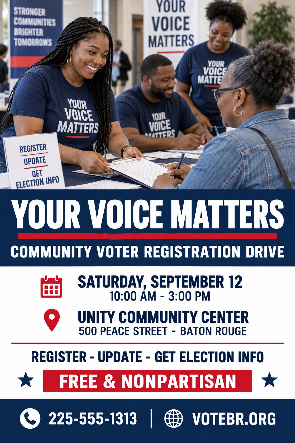 Community Voter Registration Drive professional design template