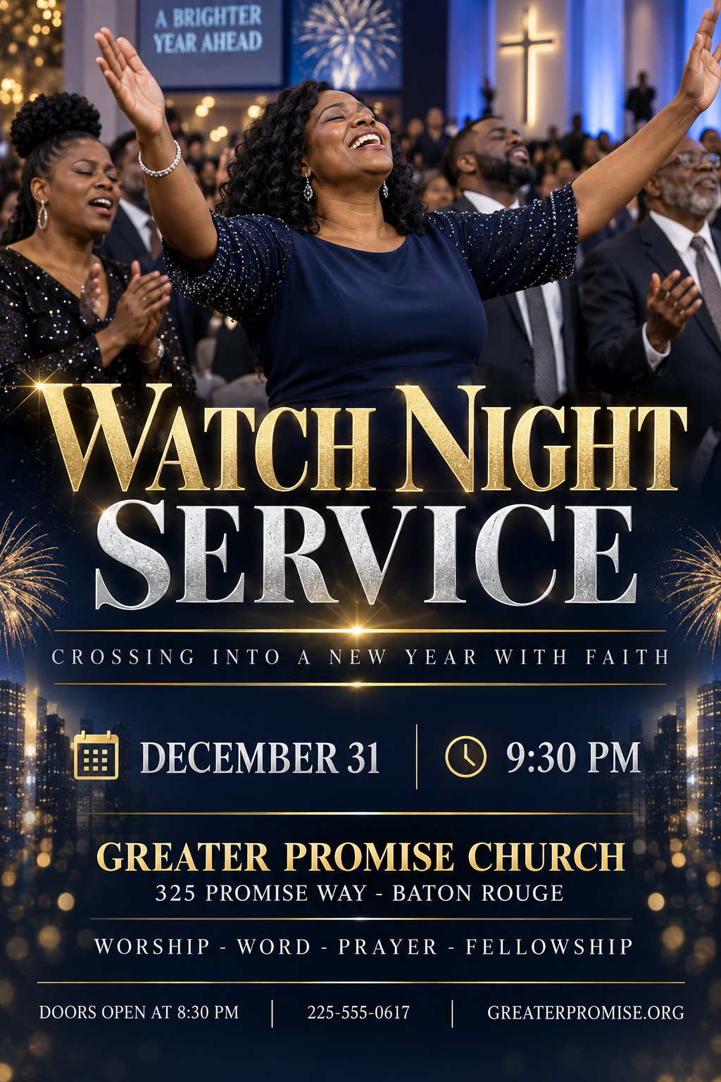 Watch Night Service professional design template