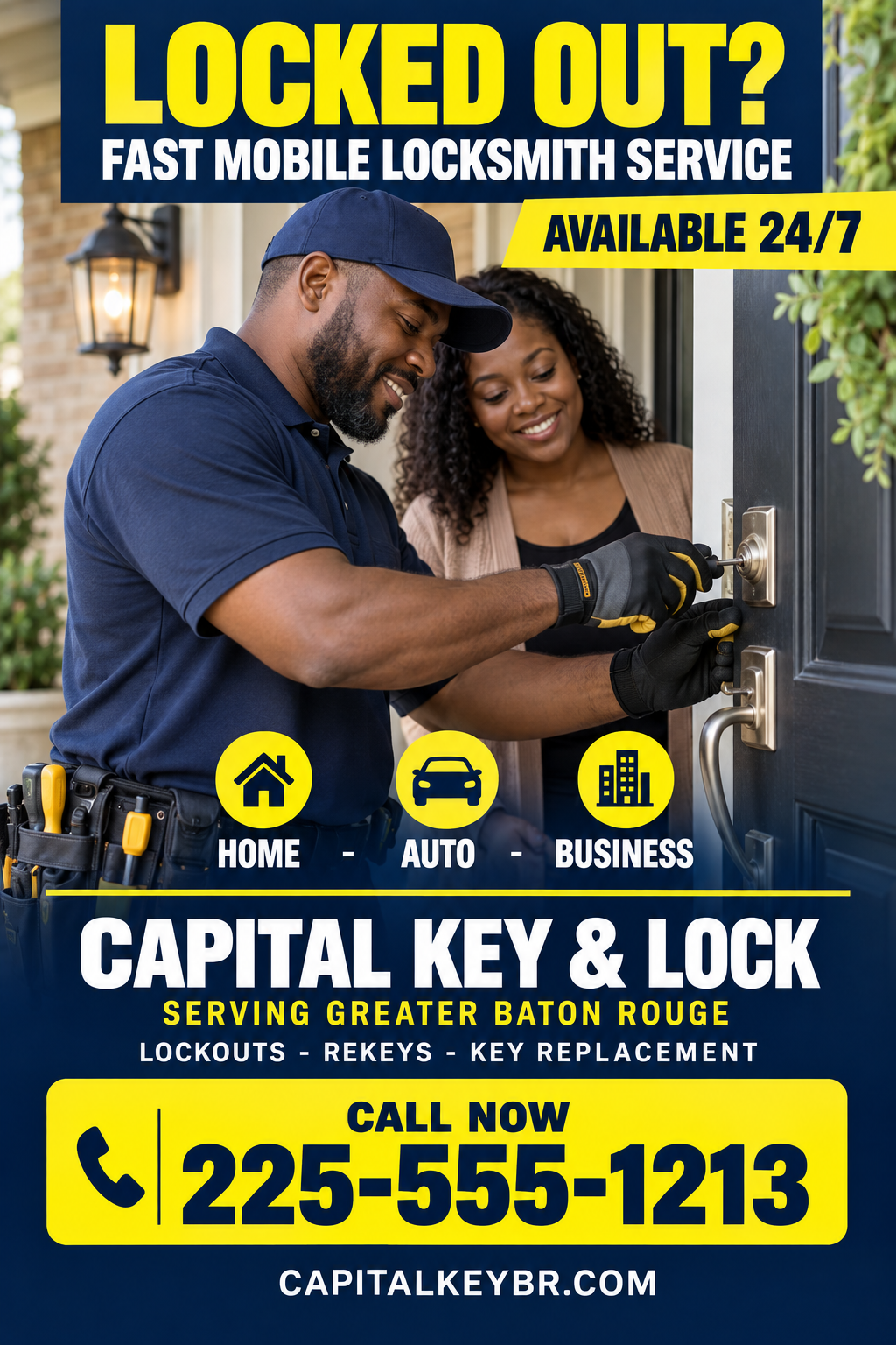 24/7 Mobile Locksmith professional design template