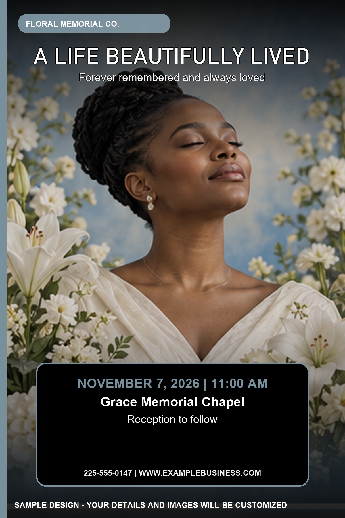 Floral Memorial professional design template