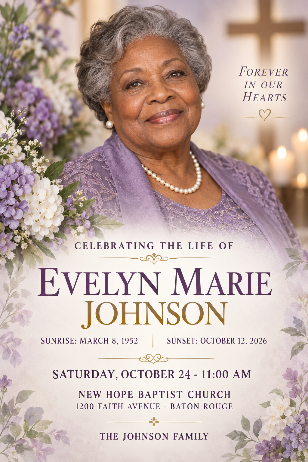 Celebrating the Life of Evelyn Johnson professional design template