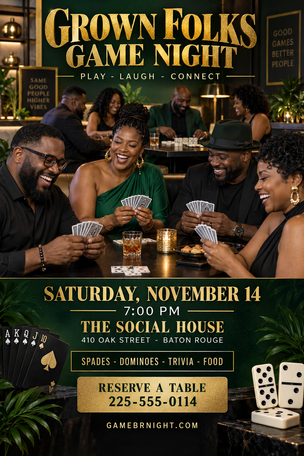 Grown Folks Game Night professional design template