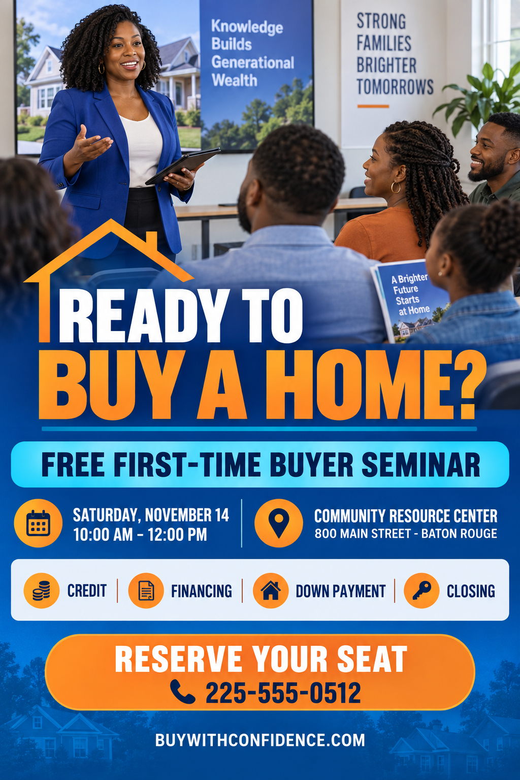 First-Time Homebuyer Seminar professional design template